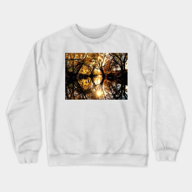 Stunning Evening Fall Water Reflections Crewneck Sweatshirt by Zen Goat 